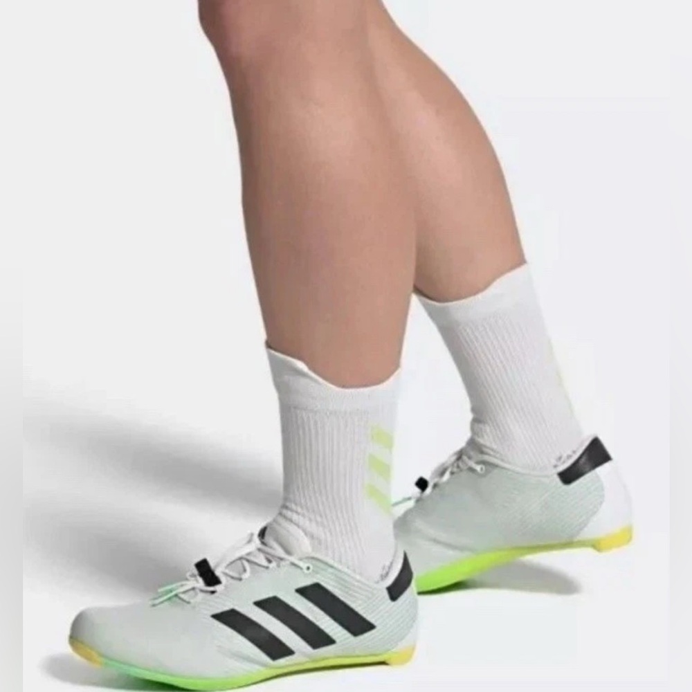 Adidas The Road Shoe Cycling Shoes White/Beam Green GX1661 Size Men’s 7/Wmn 8